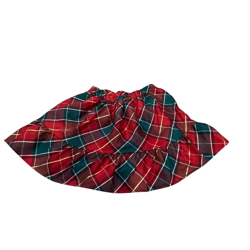Gymboree Skirt Girls‎ Size 8 Plaid Red Green Gold Bow Christmas Holiday EUC Cute